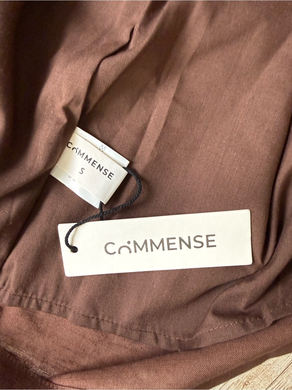 Commense Cotton Linen Sleeveless Ruched Mini Dress Brown NWT Small - Picture 8 of 10